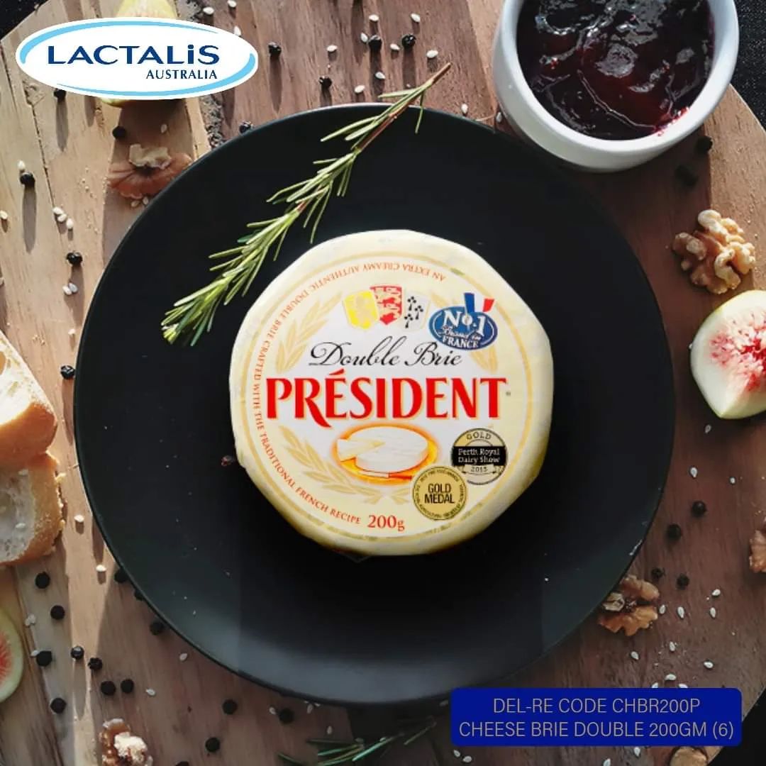 A new product we are currently ranging is the Président Double Brie! 

Proudly made in Australia to a French-style recipe – Président Brie is deliciously soft and creamy – mild tasting, this brie will become bolder, richer and creamier as it ages. 

Président Brie is available in the 200gm wheel on our current promotion.

If you would like any further information regarding these products please contact your Del-Re Sales Representative or our Customer Service Team on 03 9307 4200

To view our Monthly Brochure please click on the below link:
https://delrenational.com.au/brochures/

#delrenational #delrenationalfoodgroup #foodservice #familyowned